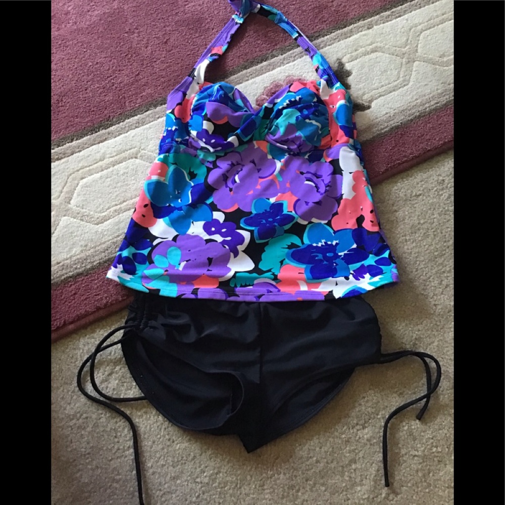 Catalina tankini size small 4/6 Arizona S bottom top 4-6 purple pink blue